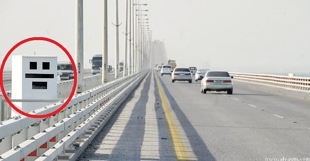 A more obvious speed camera, on the highway in Saudi Arabia.