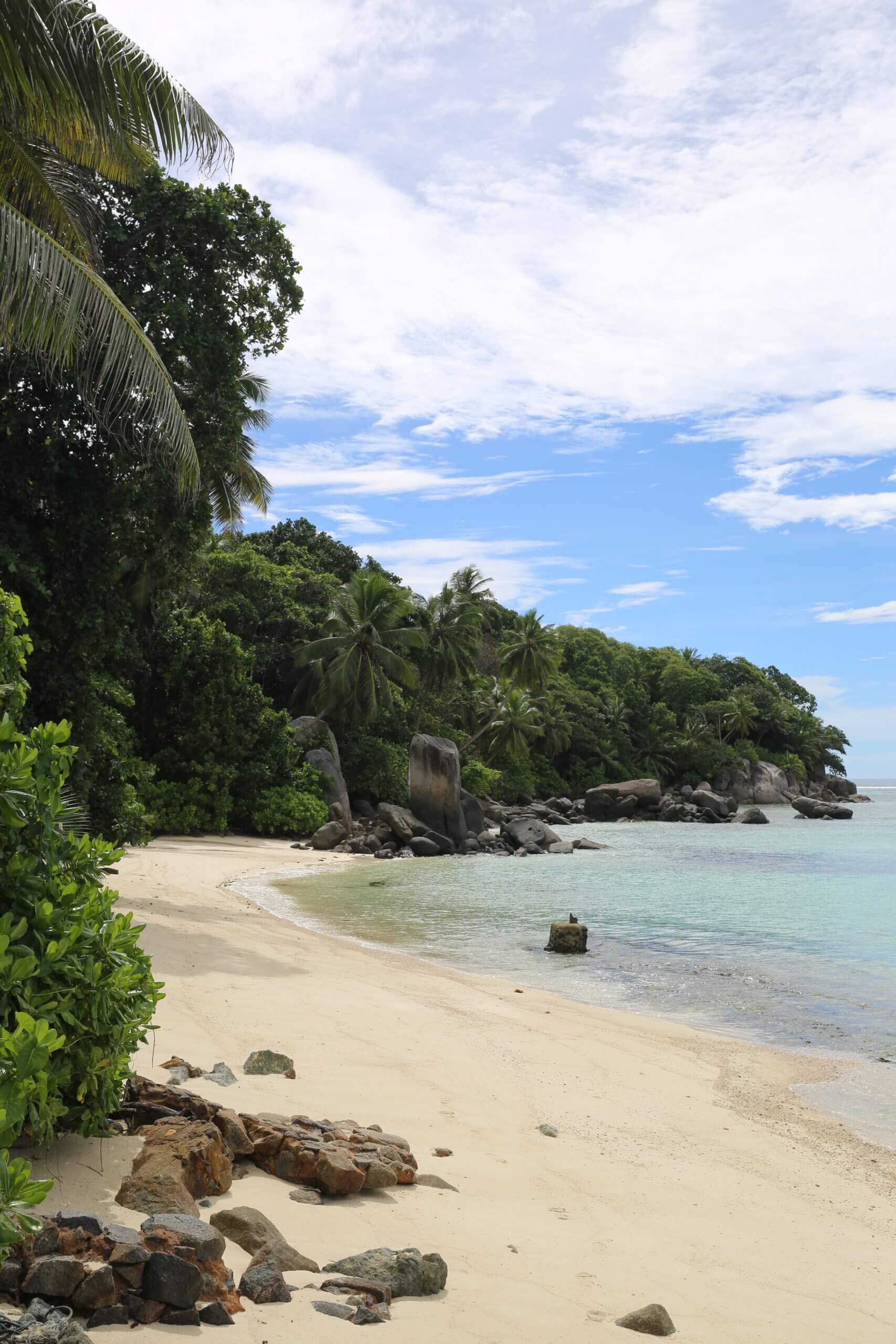 With its shallow water, Anse Royale beach is a popular swimming beach on Mahé.