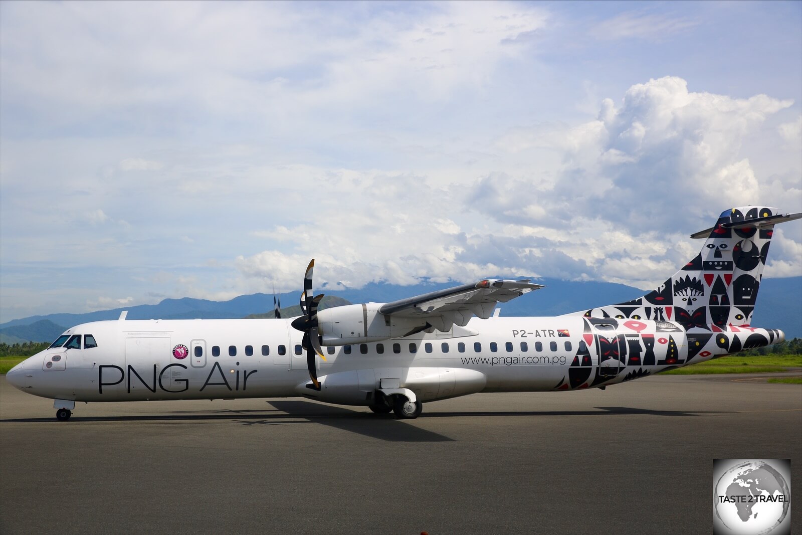 A PNG Air ATR-72 aircraft at Lae airport. 