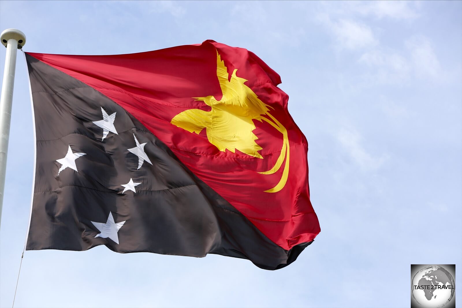 The flag of Papua New Guinea.