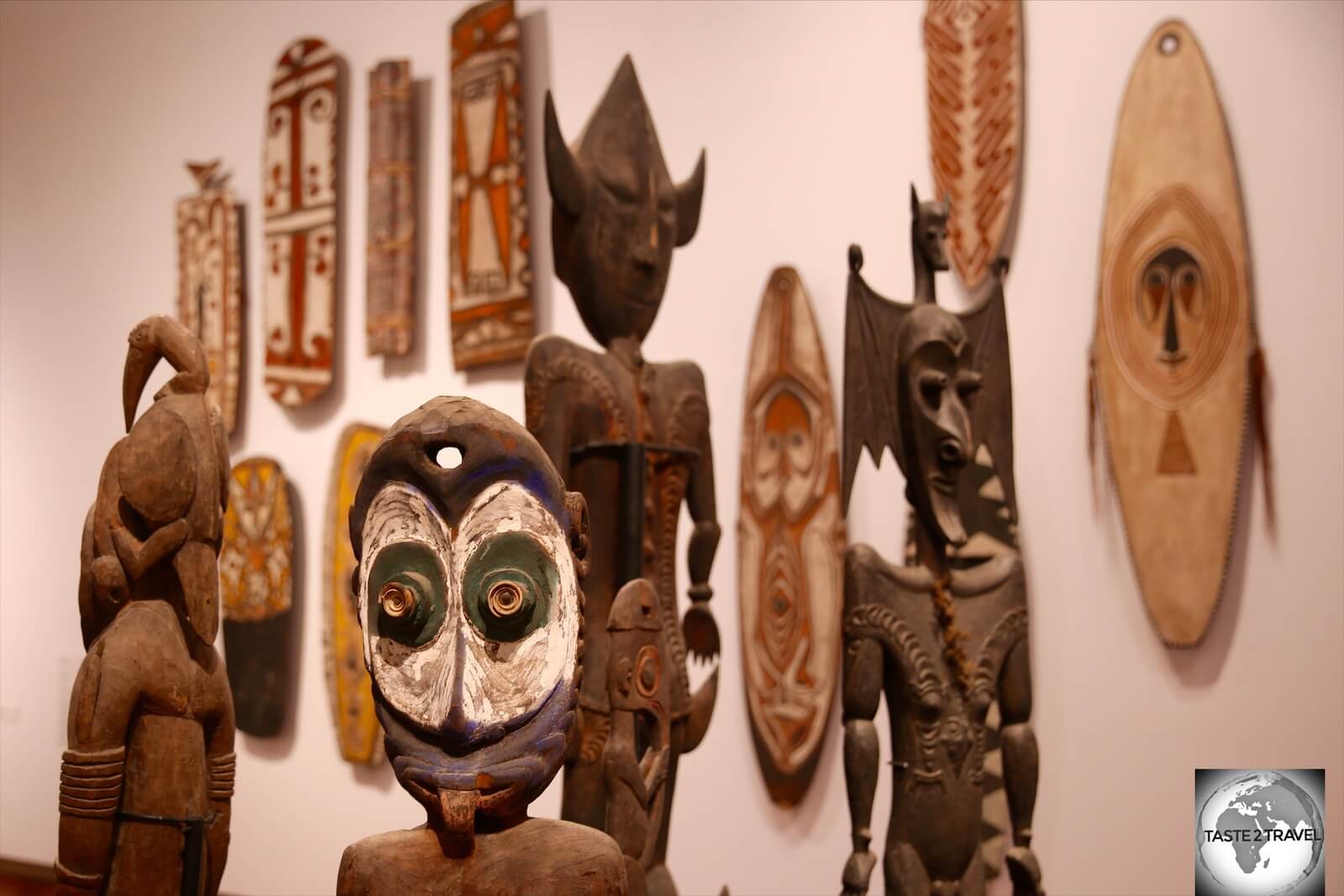 The displays at NMAG highlight the diverse culture of the 750 tribes of PNG. 