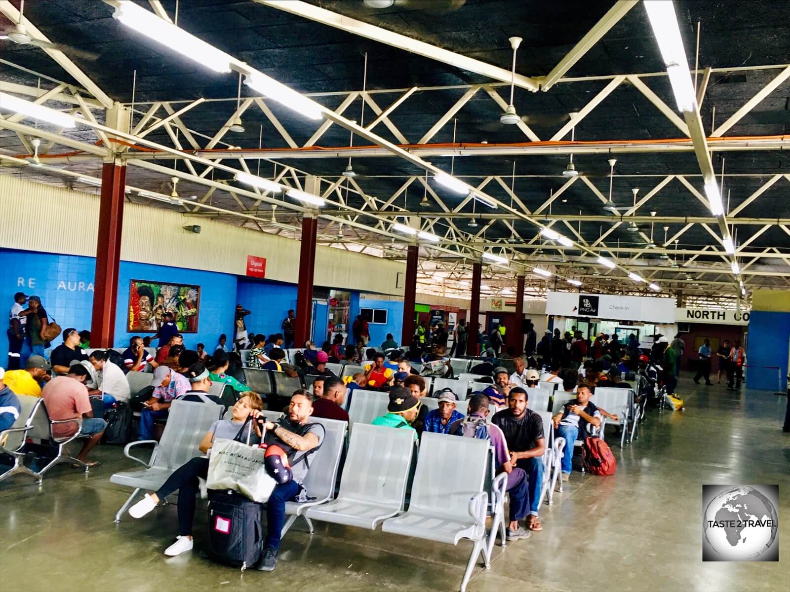 The waiting lounge at Lae airport. 