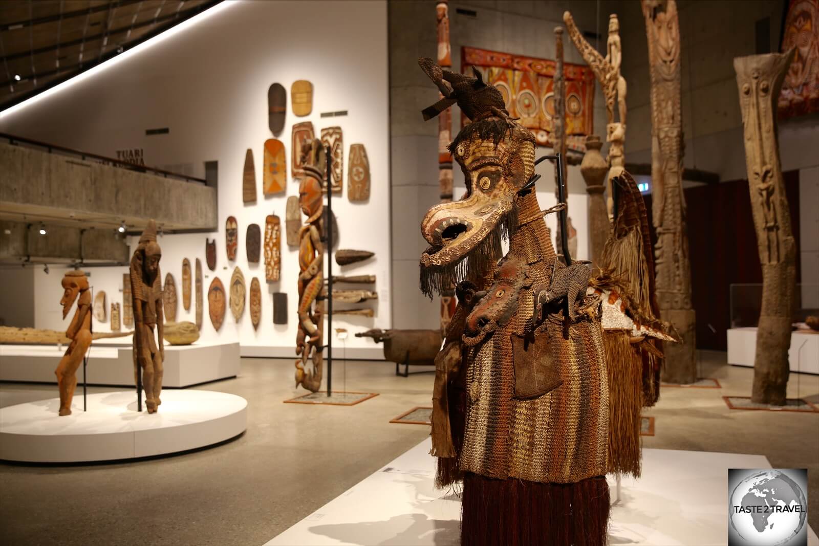 Many of the wooden totems include human hair in their design. 