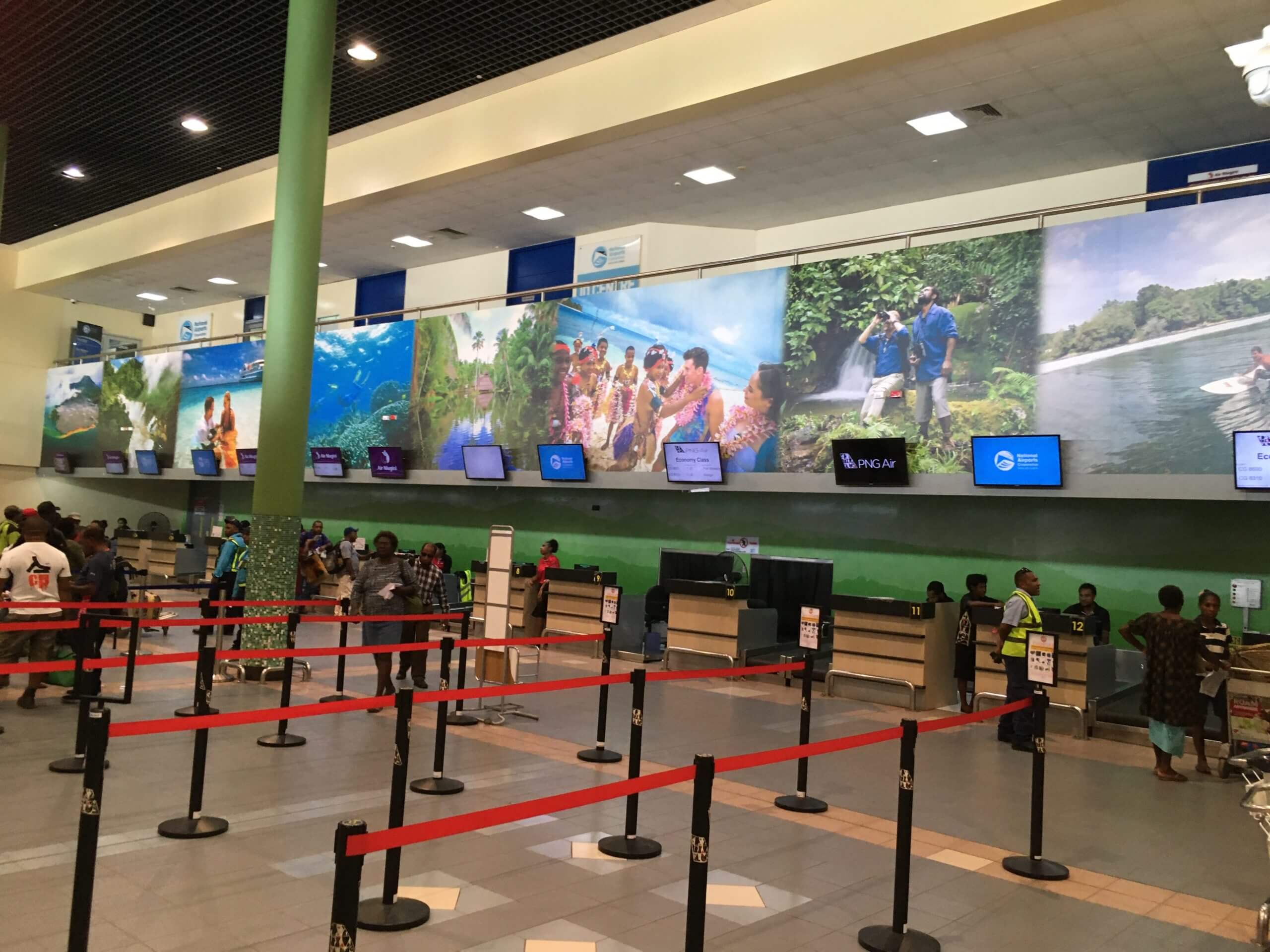 Domestic check-in area at Jacksons International airport in Port Moresby. 