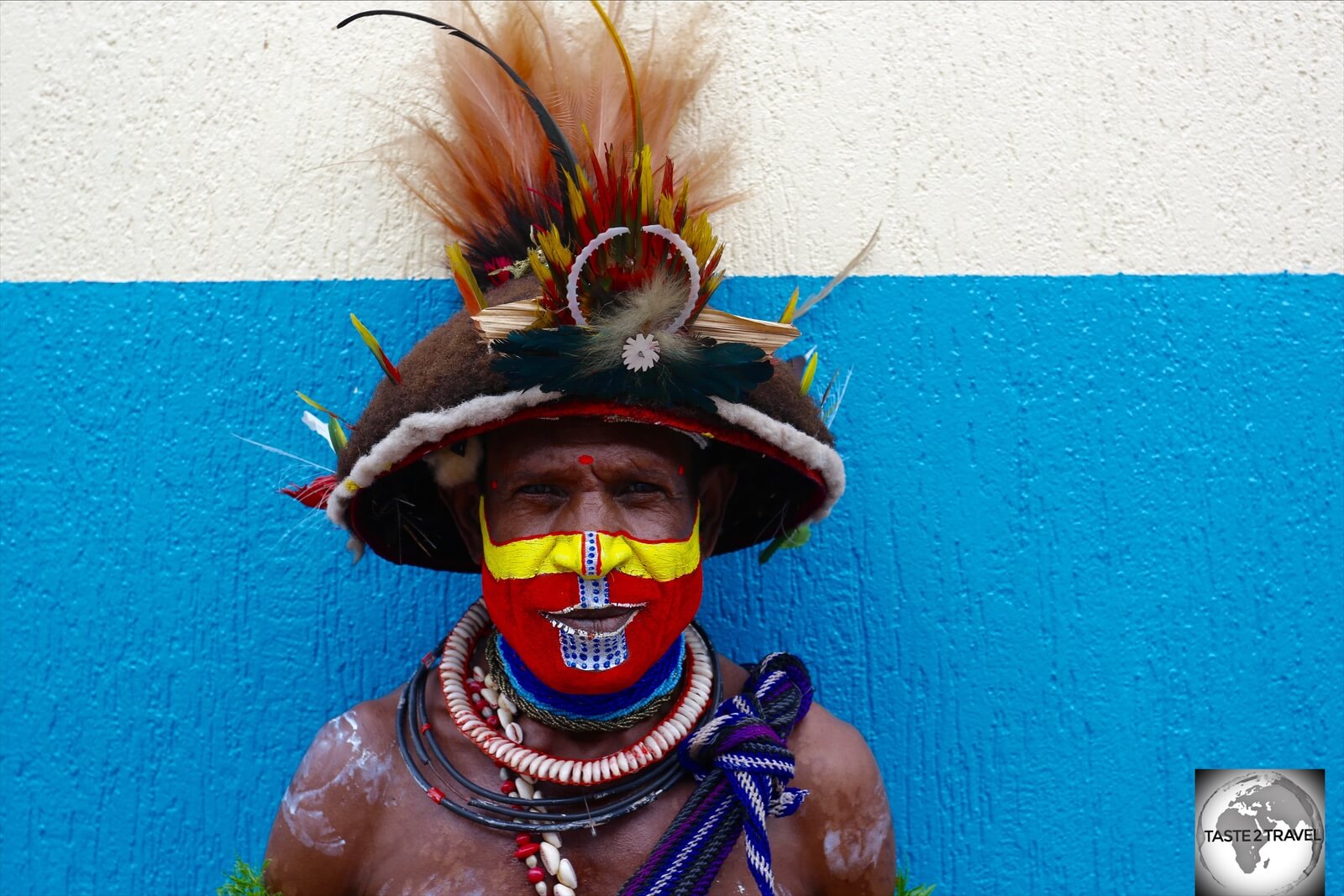 The many different tribes of PNG can be recognised by their distinct facial paintings. 