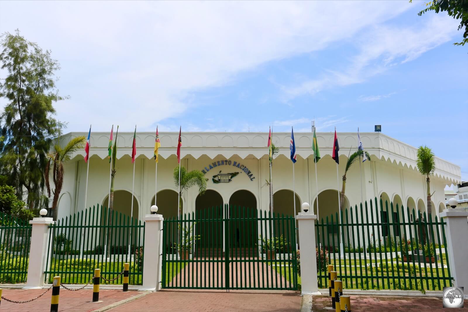 The National Parliament building in Dili. Not open to visitors, photography is only allowed from the street.