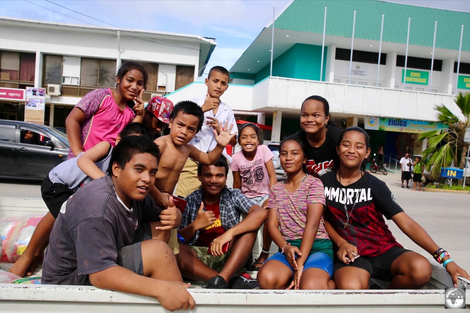 Friendly Nauru youth, on a shopping trip to Civic Centre.