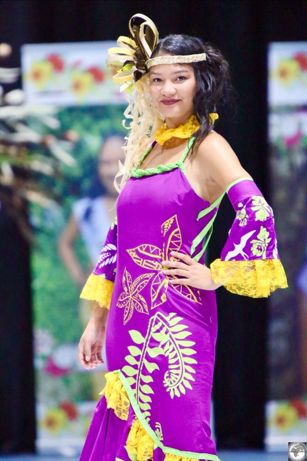 'Miss Nauru Cenpac 2020', Ofa Fay Temaki competing in the final evening of the competition.