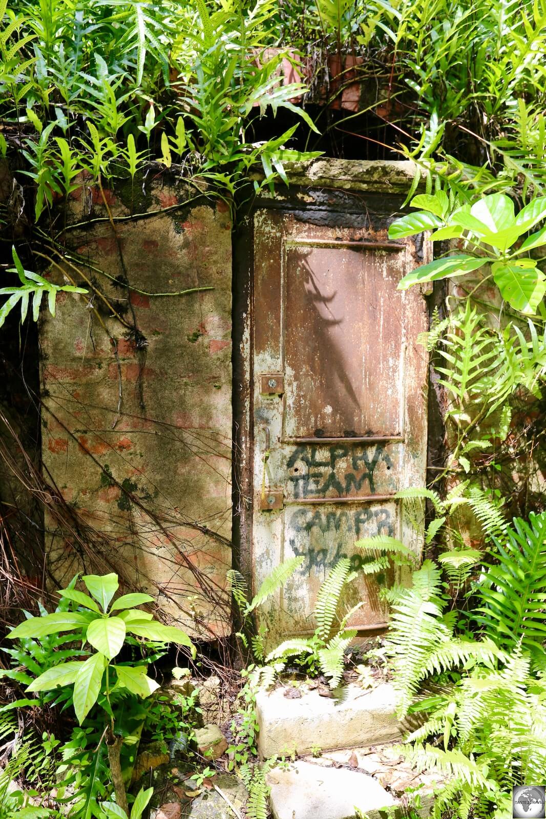 Nature is slowly reclaiming the abandoned prison cells of the Japanese WWII prison.