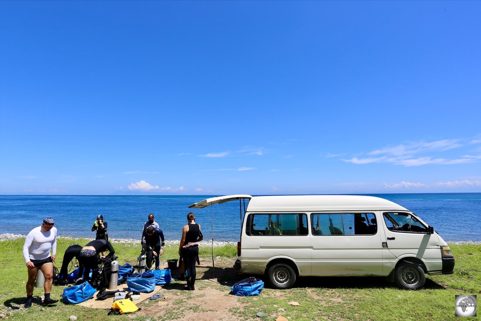 Getting ready for our dive at the 'Dirt Track' dive site. 