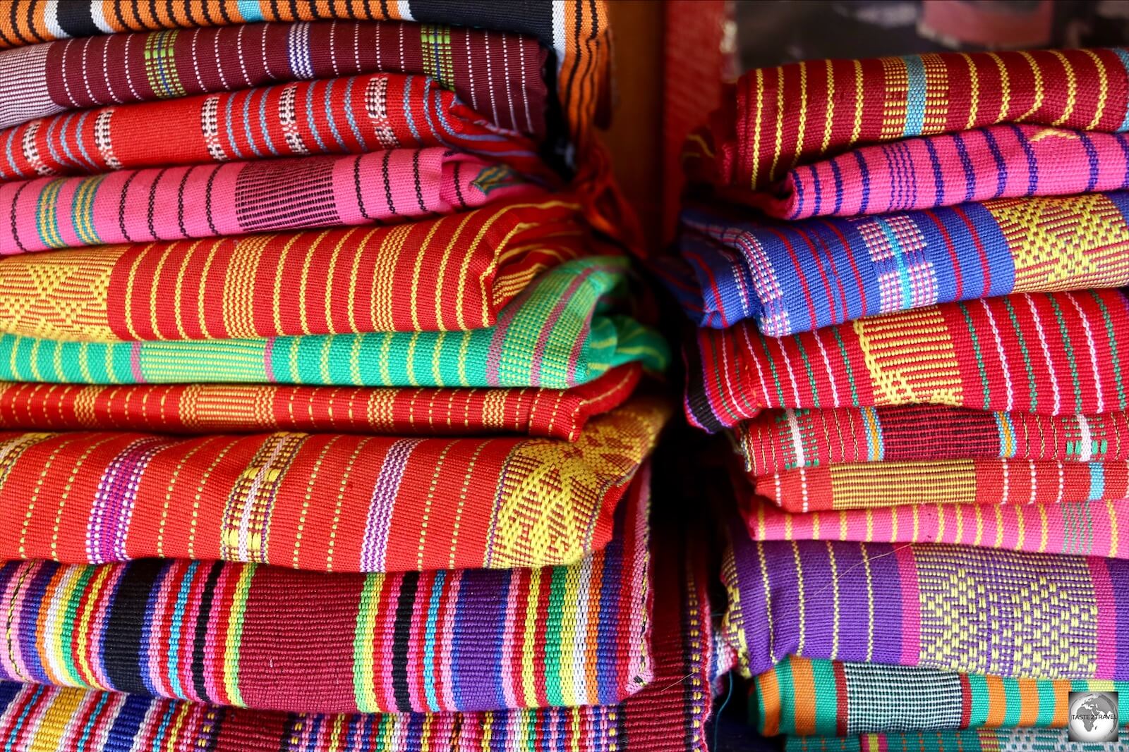 Colourful Tais cloth at the Tais market in Dili. 