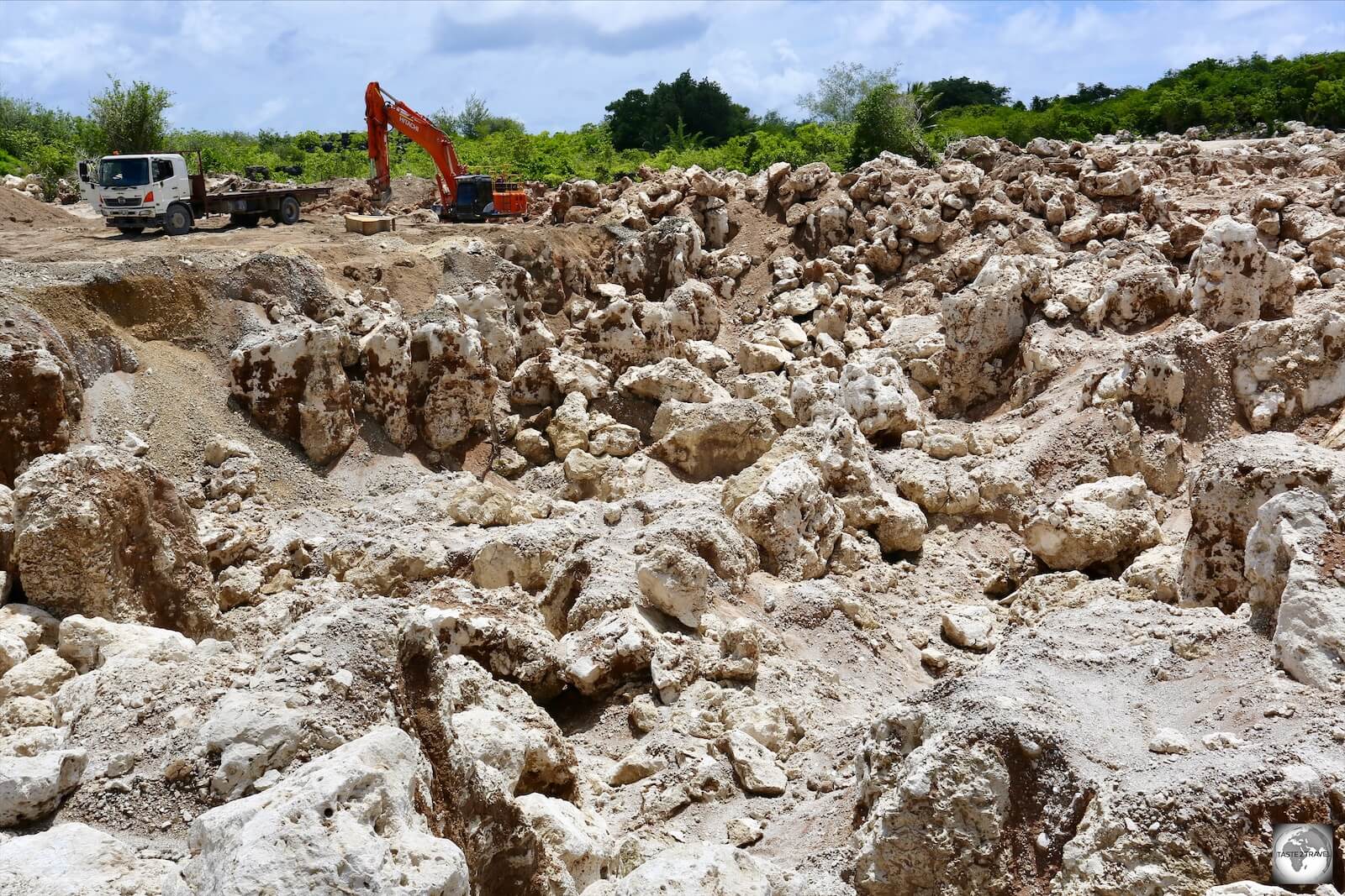 A view of discarded limestone rock at a mine on Topside. Large areas of the interior of Nauru feature such wastelands. 