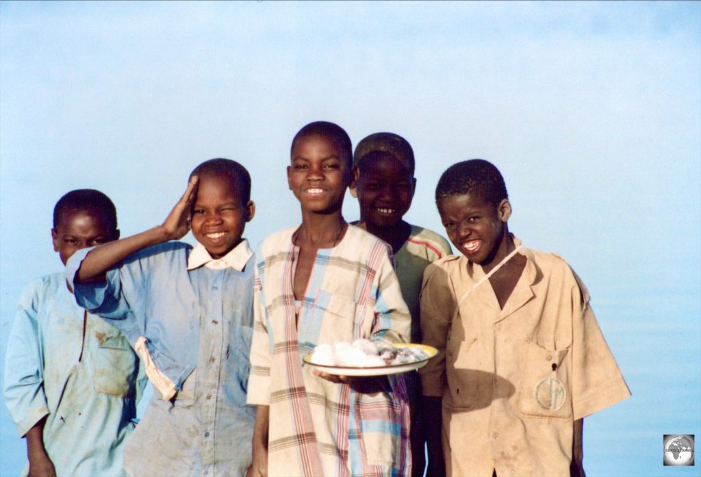 Boys on the bank of the river Niger in the northern town of Diré.