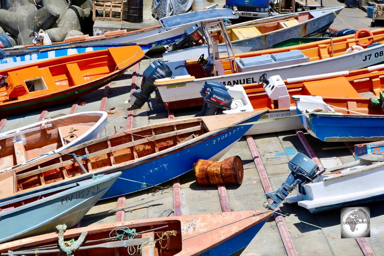 Boats in Roseau port, Dominica.