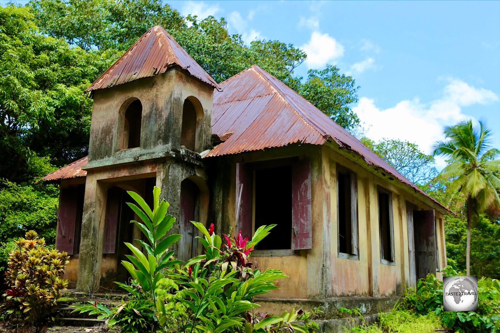 The abandoned Methodist Church at Hampstead, Dominica.