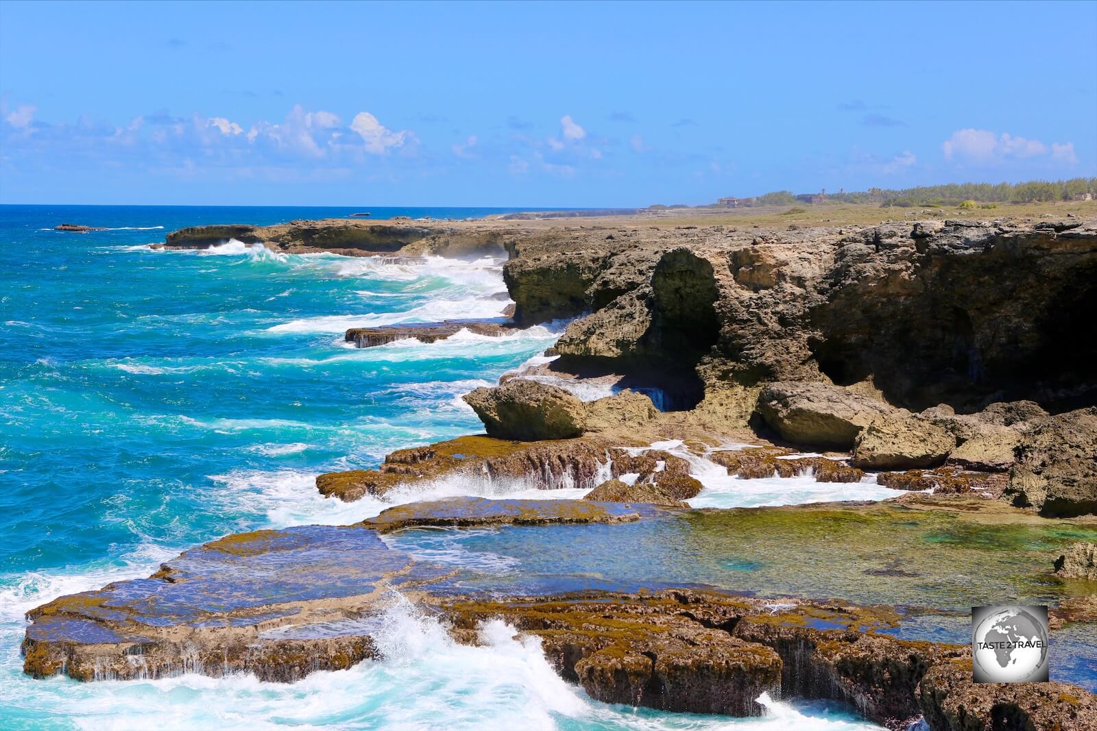 A view of the north coast of Barbados from North Point.