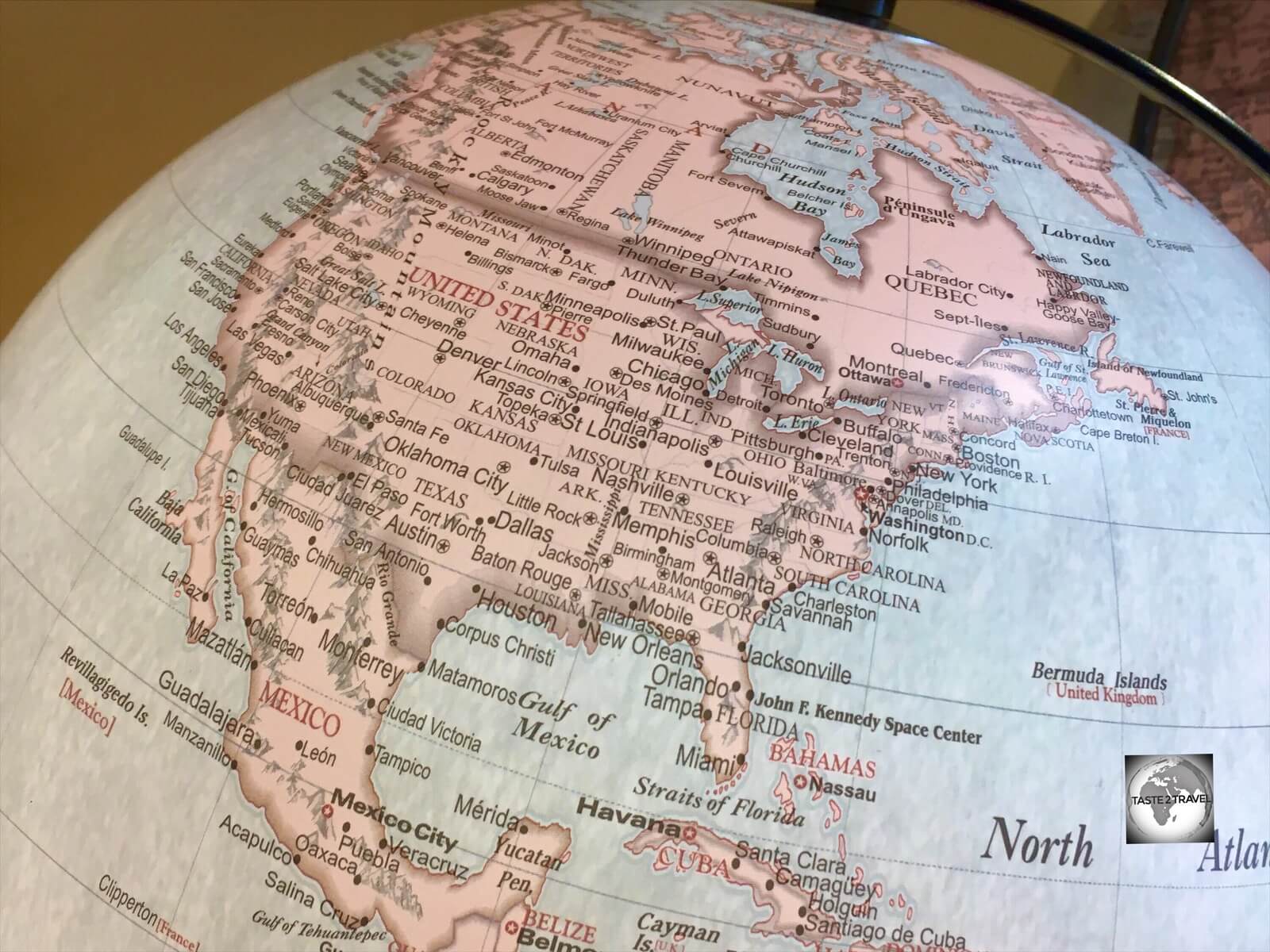 North America Globe Map