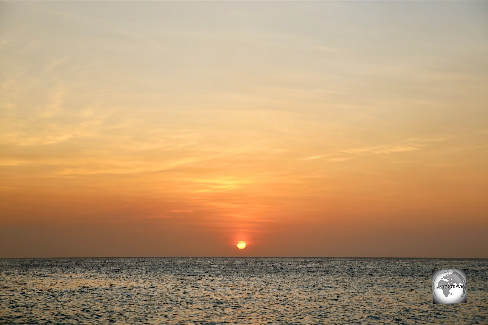 Sunset at Jan Thiel beach Curaçao.