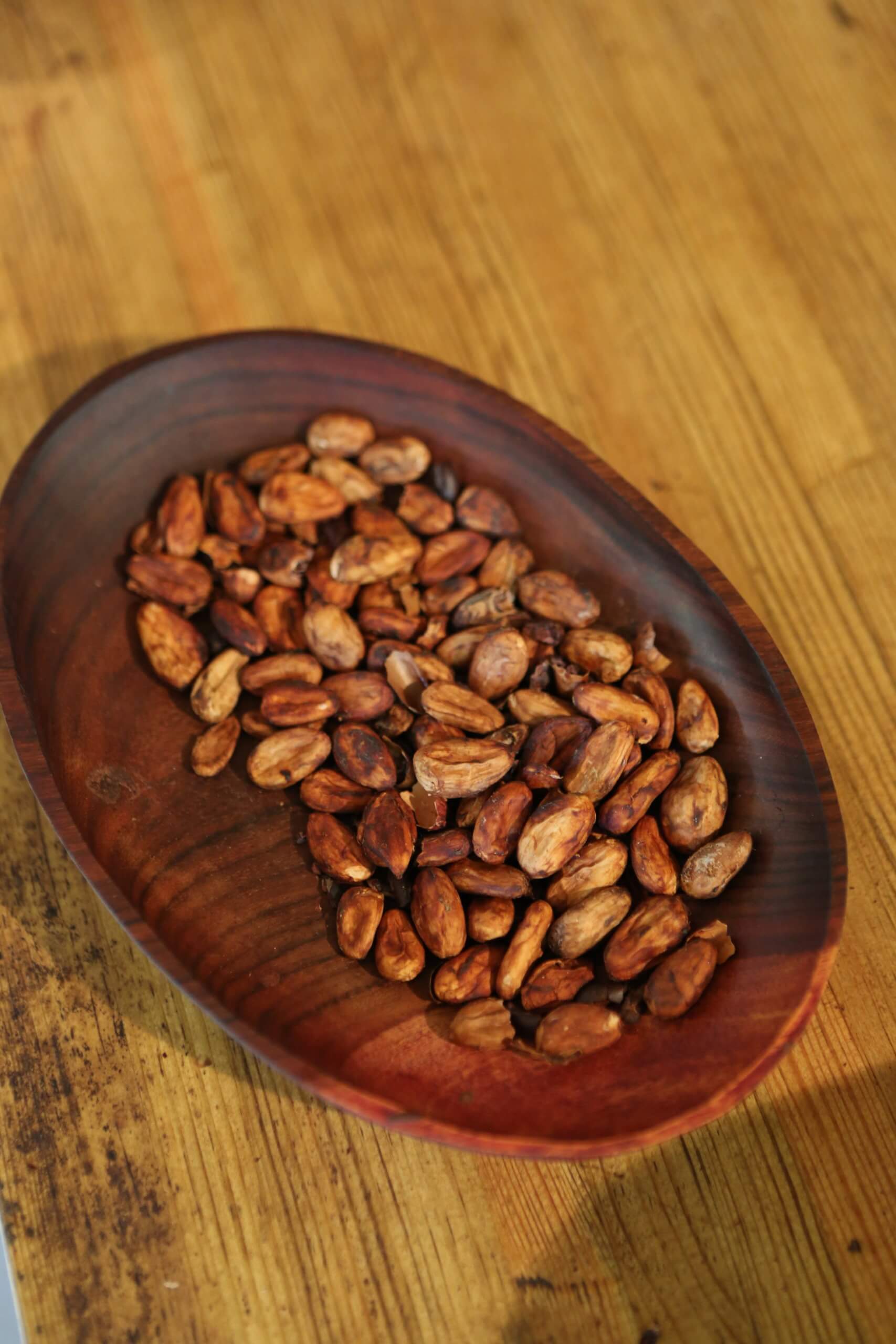 Cacao beans at the Maison du Cacao. 