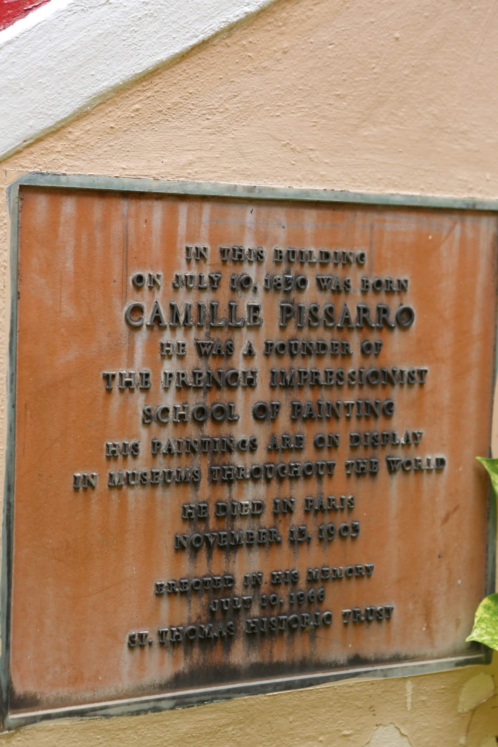 Entrance to the Camille Pissarro Gallery in Charlotte Amalie. 