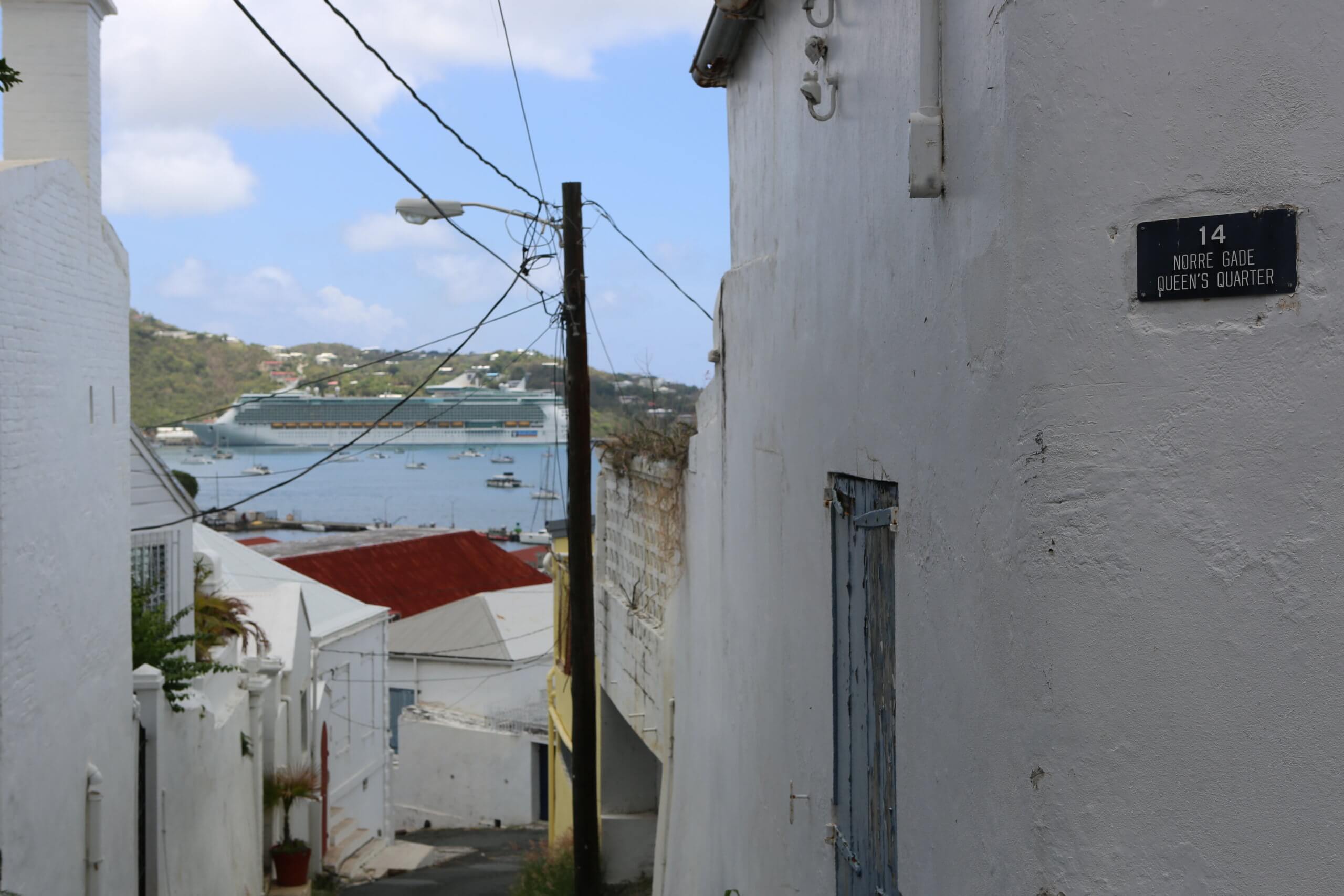 A laneway in Charlotte Amalie. 