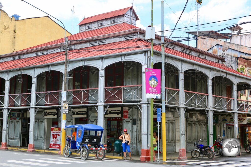 The iconic Casa de Fierro (Iron House), in Iquitos. Peru. Designed by Gustav Eiffel and manufactured in France, it was shipped to Iquitos as a kit, where it was assembled.