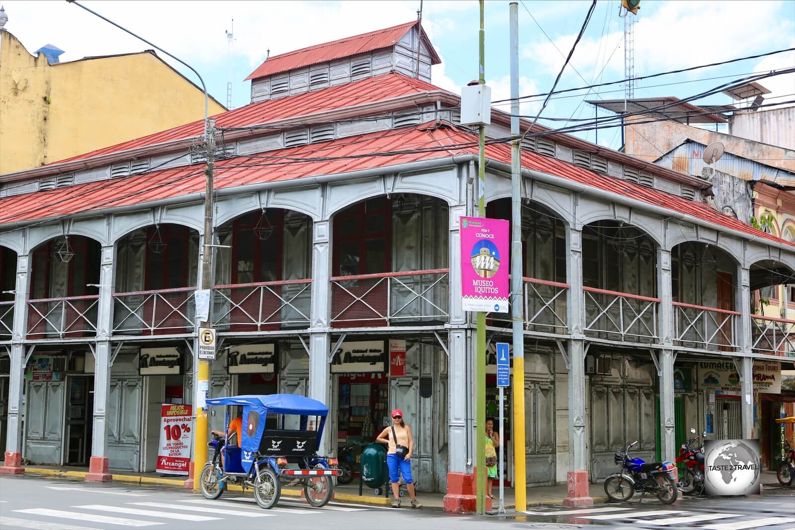 The iconic Casa de Fierro (Iron House), which Gustav Eiffel designed, in downtown Iquitos.