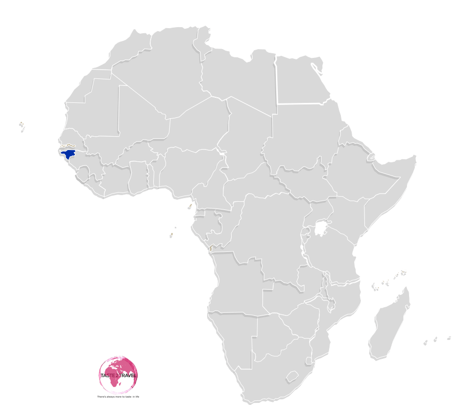 Map highlighting Guinea-Bissau