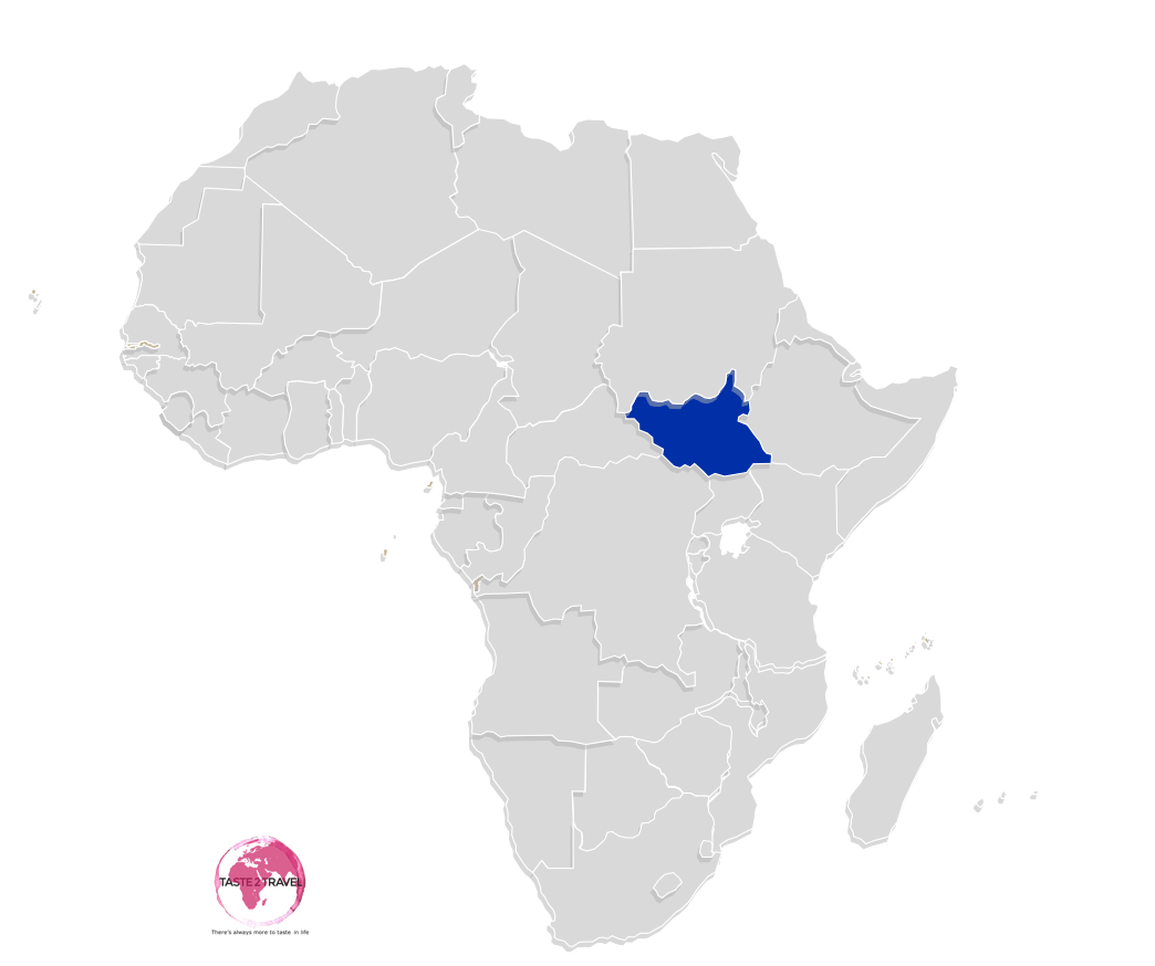 Map highlighting South Sudan