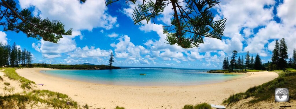 A view of Emily Bay, the most popular swimming beach on Norfolk Island.