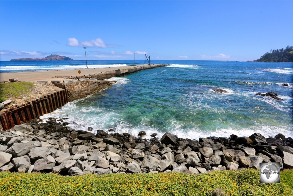 A view of Kingston Pier, the original landing spot for the British on Norfolk Island.