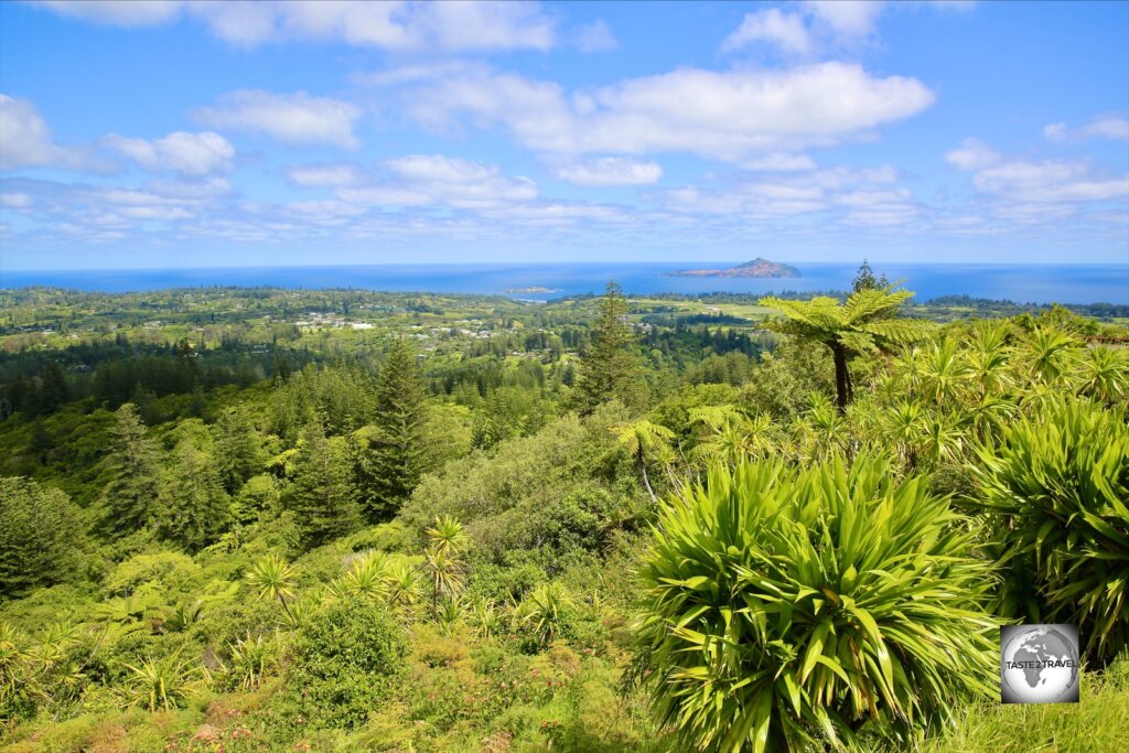 A view of Norfolk Island from Mount Pitt, the 2nd highest point in the Norfolk Island National Park.