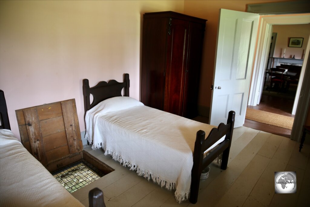 A trapdoor in the bedroom at the No.10 Quality Row house.