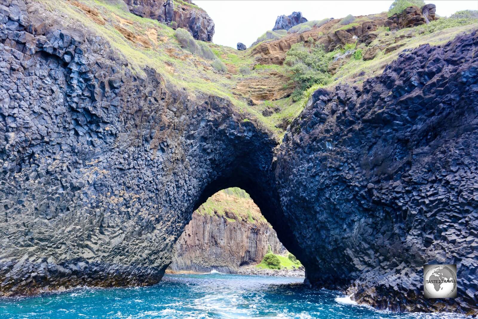 Passing through this spectacular basalt archway on the north coast provided access to our scuba diving sites.