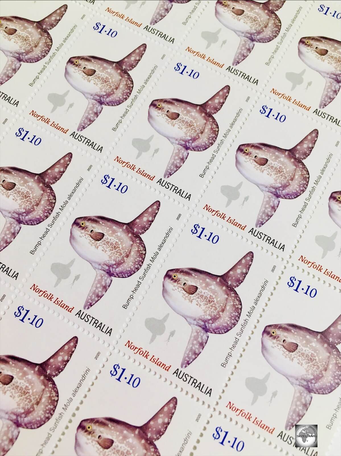 Norfolk Island Stamps - "Bump-head Sunfish".