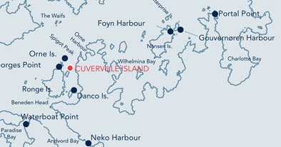 Cuverville Island location map.