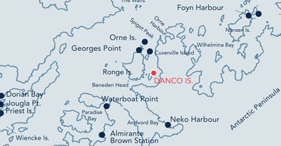 Danco Island location map.