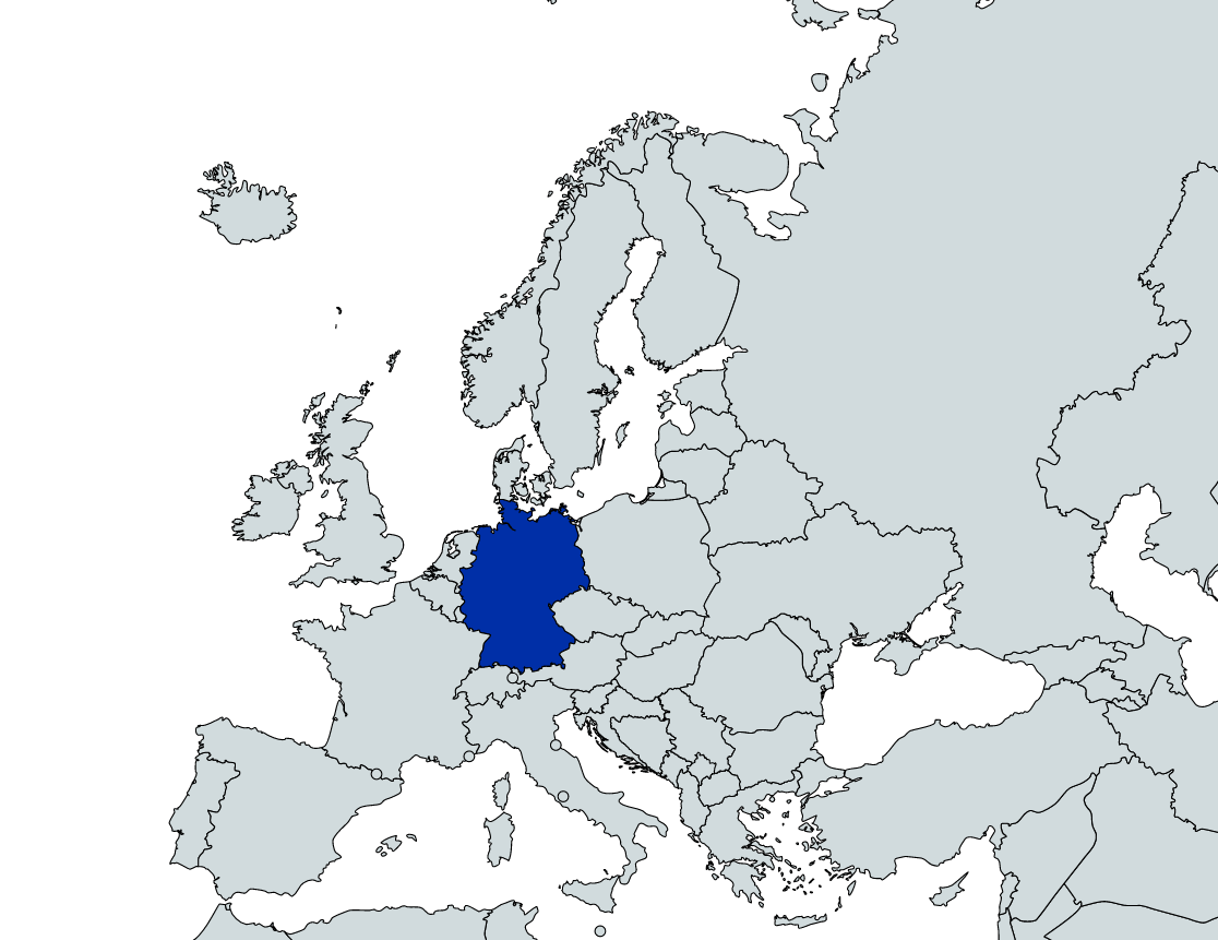 Map Highlighting Germany