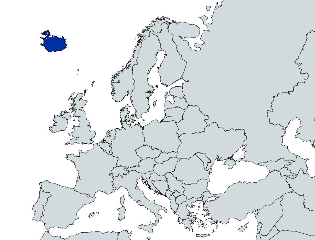 Map Highlighting Iceland