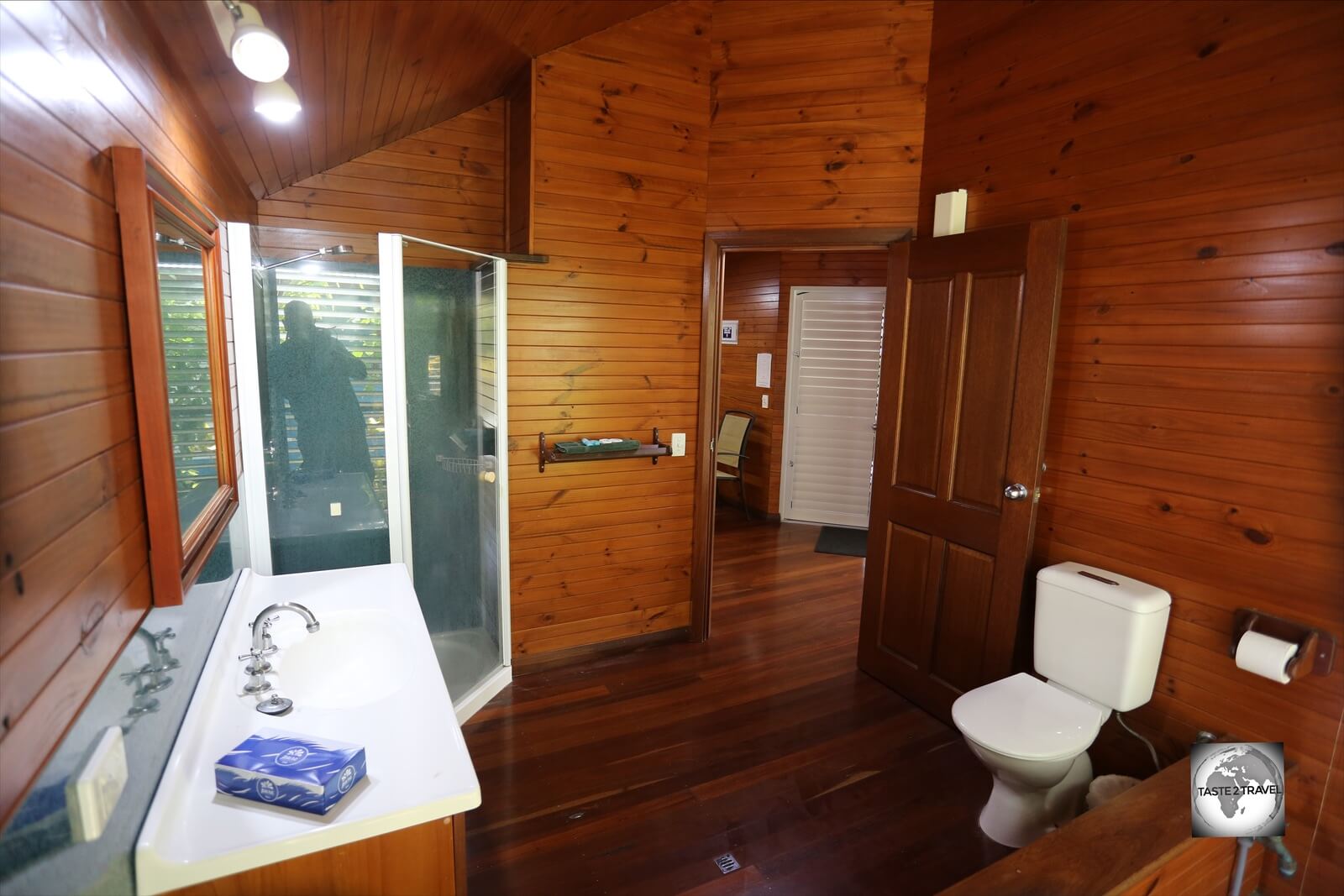 My spacious, airy bathroom at The Breakers (formerly 'Cocos Village Bungalows') on West Island.