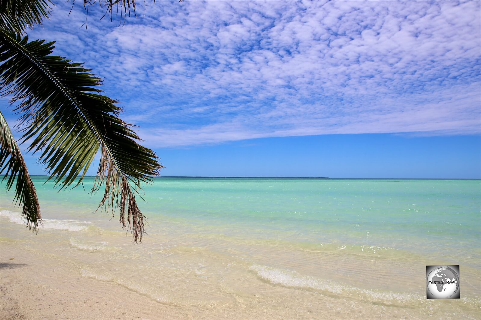 A typical lagoon-side beach on Home Island.