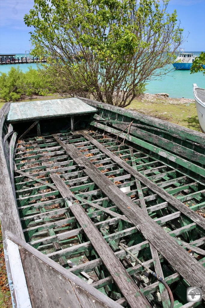 A traditional wooden Jukong at the Cocos museum on Home Island.