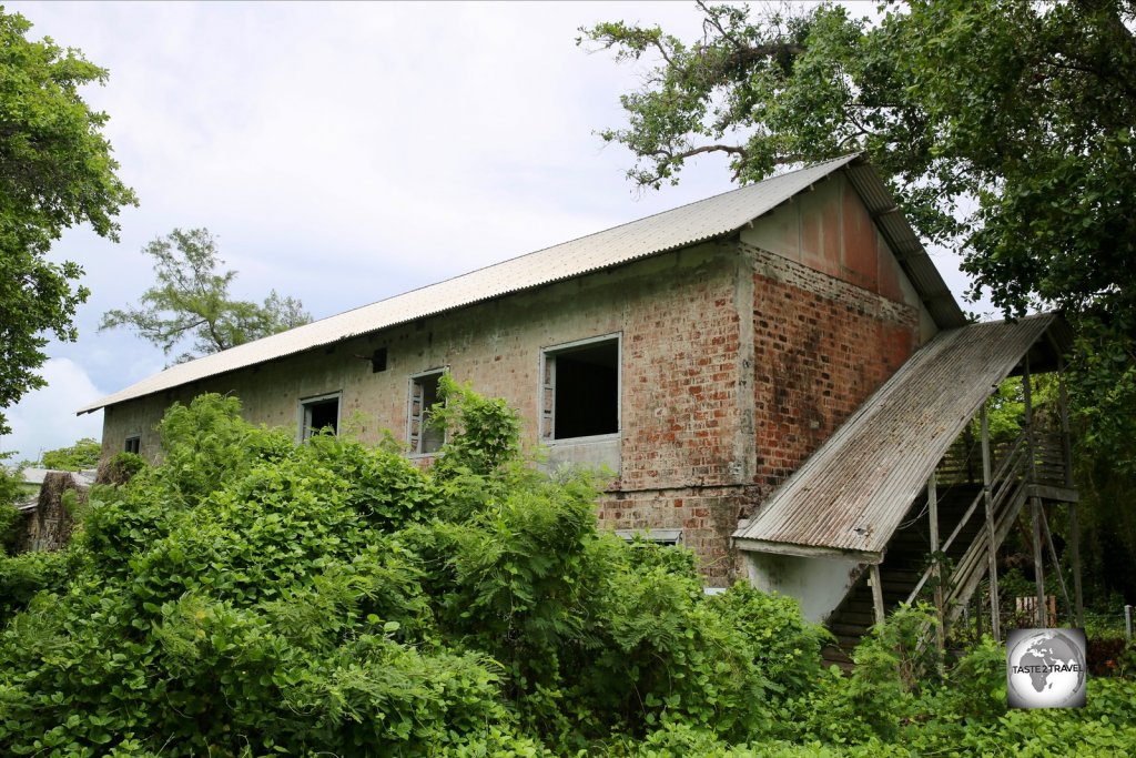 This abandoned building on the Clunies-Ross estate was formerly used to store Copra until an export ship arrived, which was once every 6 months.