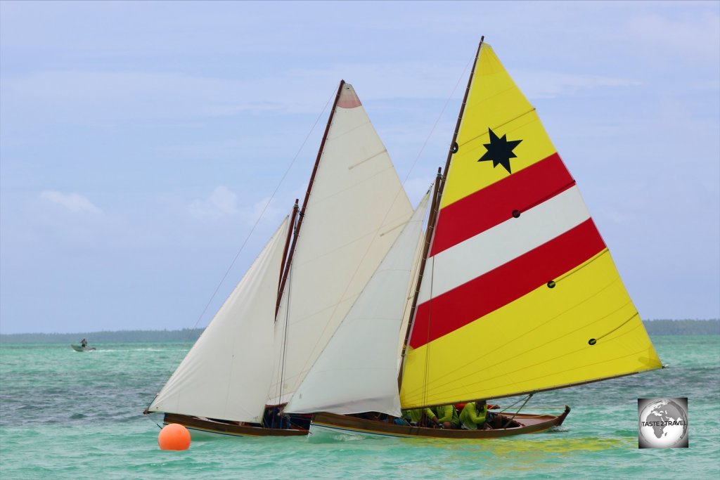 Jukong sailing race on Home Island, Cocos (Keeling) Islands.