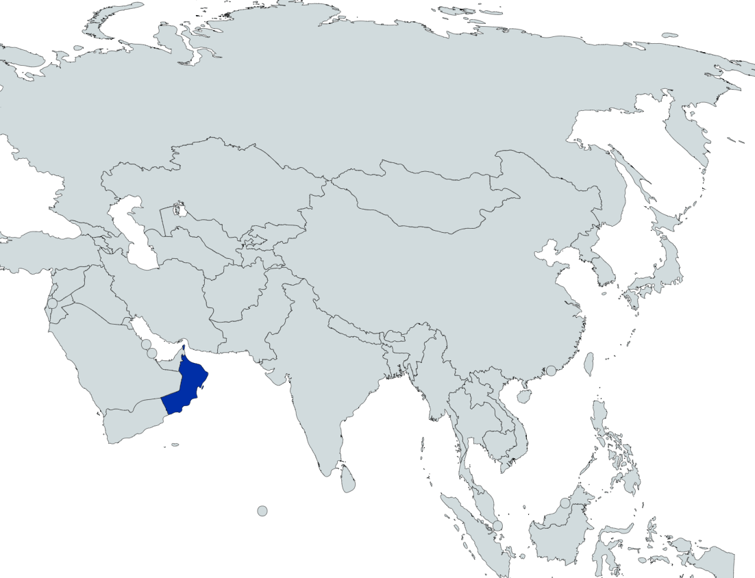 Map highlighting Oman
