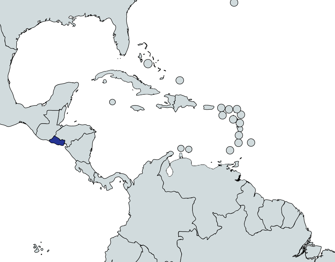 Map highlighting El Salvador