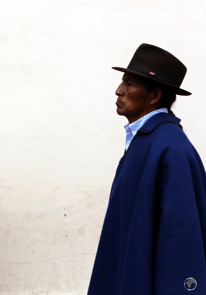 An Otavaleño native Indian in Otavalo, Ecuador.