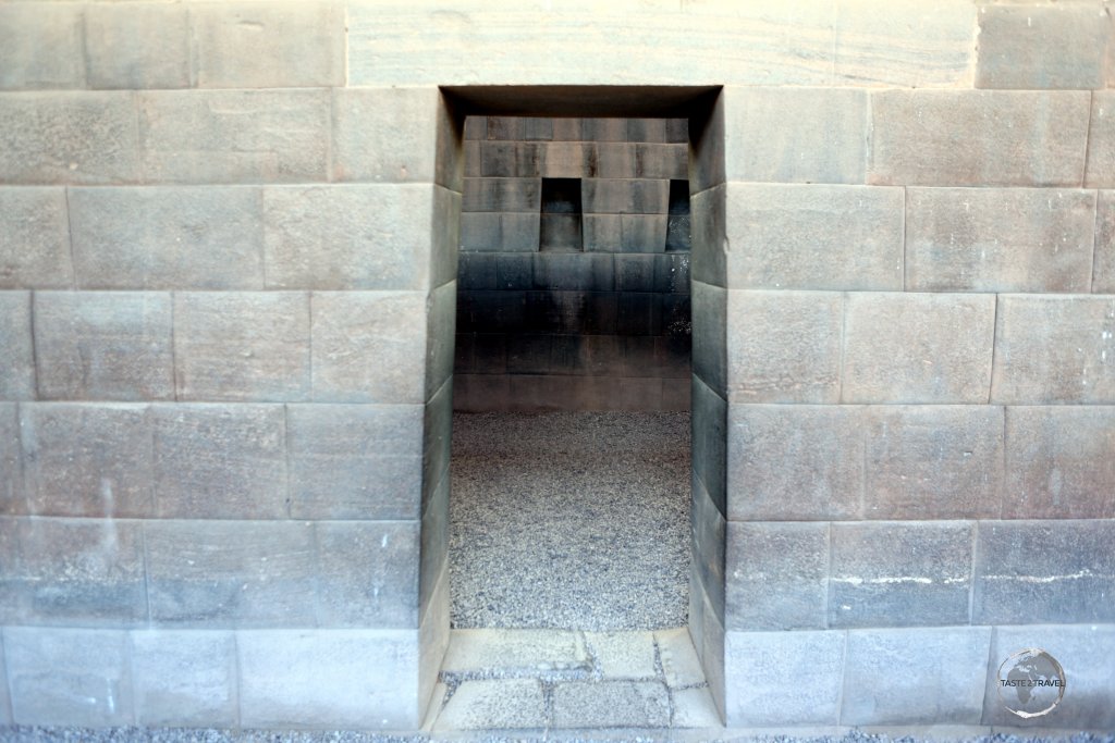 Perfect Inca stone masonry (which doesn't use mortar) at the Coricancha (The Golden Temple), which was the most important temple in the Inca Empire, in Cusco, Peru.