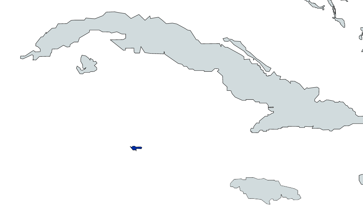 Map highlighting Cayman Islands