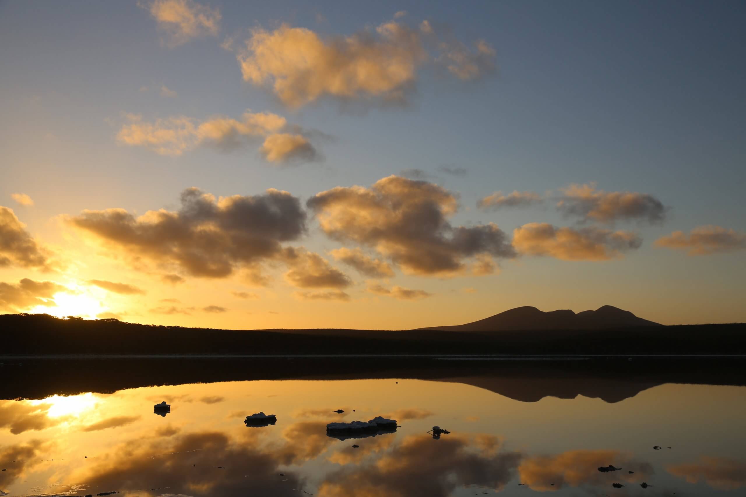 Sunset over a salt lake in the Fitzgerald River National Park.